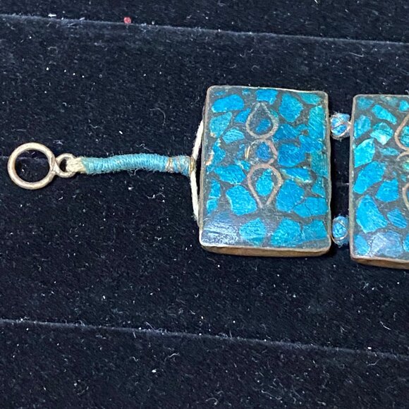 Vintage Turquoise Blue Mosaic Bracelet - Picture 7 of 7